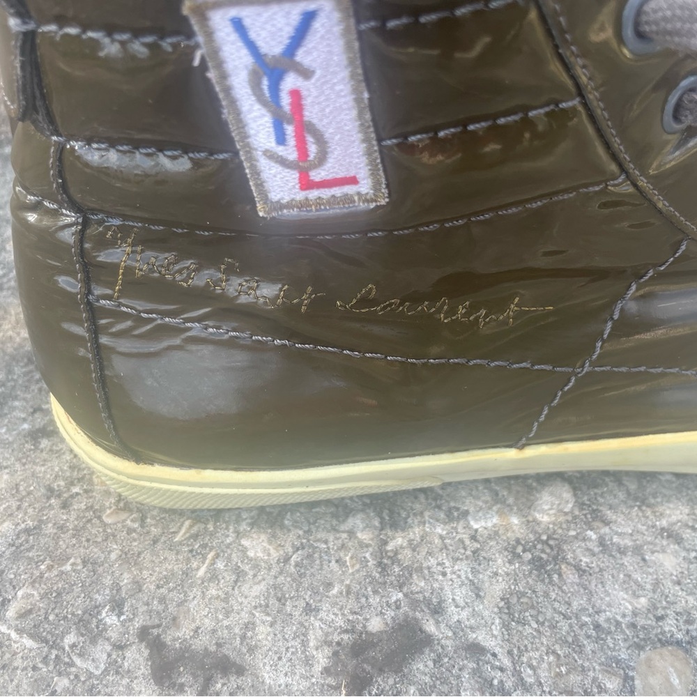 Yves Saint Laurent Glossy Olive Sneakers - Picture 2 of 4